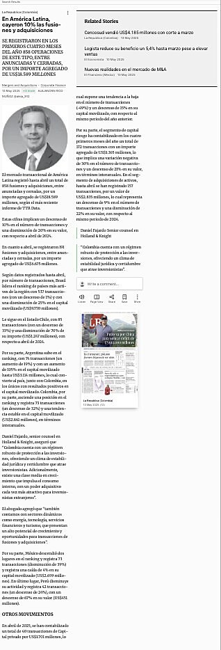 En Amrica Latina, cayeron 10% las fusiones y adquisiciones